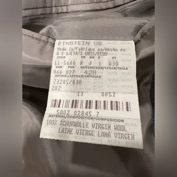 Calvin Klein Men Size 48R Suit Jacket Taupe 100% Wool Dry Clean Contemporary NWT - Picture 13 of 16